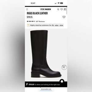 Steve Madden Riggs Black Leather Boots, EXCELLENT condition - never worn